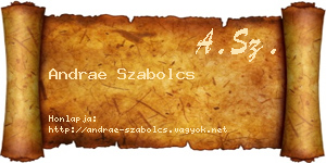 Andrae Szabolcs névjegykártya